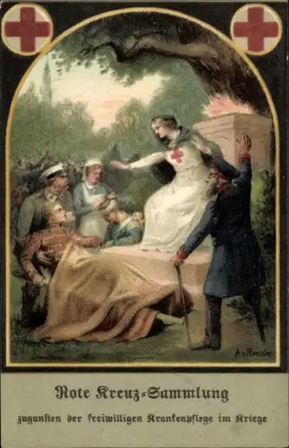 Künstler Ak Roessler, A. v., Rote Kreuz Sammlung, freiwillige Krankenpflege, Krankenschwester