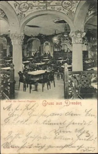 Ak Dresden Altstadt, Keller des Central-Theaters, Gastraum
