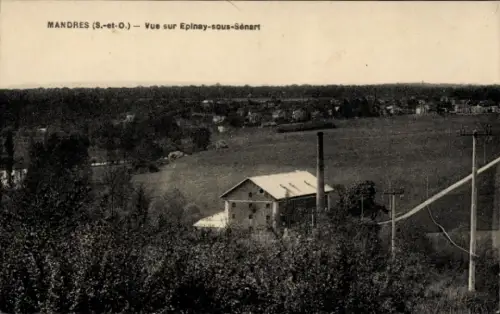 Ak Mandres Val de Marne, Bild von Epinay-sous-Sénart, landschaftliche Ansicht, weitläufige Fel...