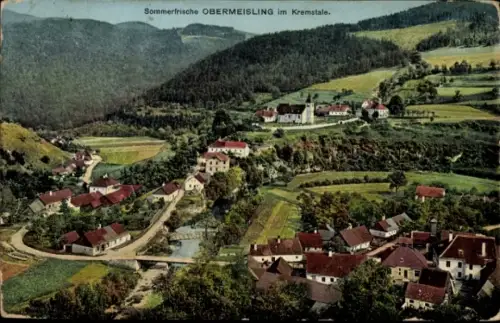 Ak Obermeisling im Kremstal Niederösterreich, Ortsansicht