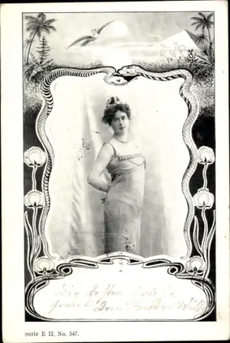 Passepartout Ak Junge Frau, Portrait