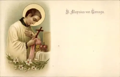Litho Aloisius von Gonzaga, Italienischer Heiliger