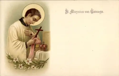 Litho Aloisius von Gonzaga, Aloysius, Italienischer Heiliger