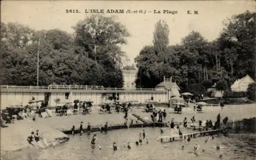 Ak L'Isle Adam Val d'Oise, Strandleben