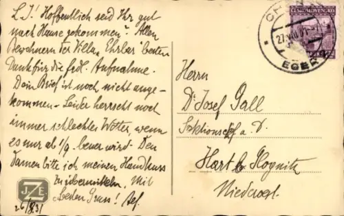 Ak Cheb Eger Region Karlsbad, Kirchenstiege