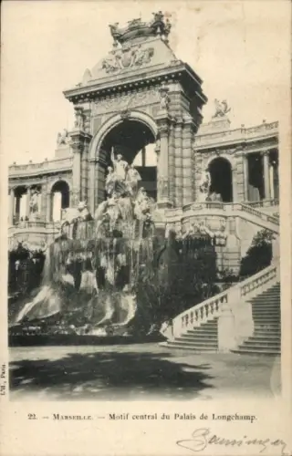 Ak Marseille Bouches du Rhône, Palais de Longchamp