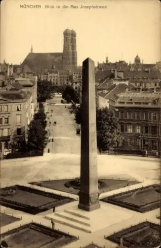 Ak München Maxvorstadt,  Max-Joseph-Straße, Obelisk, Frauenkirche