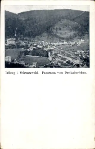 Ak Triberg im Schwarzwald, Triberg i. Schwarzwald, Panorama vom Dreikaiserfelsen