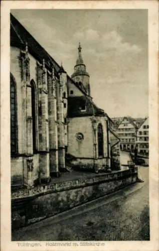 Ak Tübingen am Neckar,  Holzmarkt, Stiftskirche