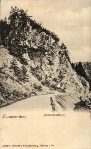 Ak Uehlingen Ühlingen Birkendorf im Schwarzwald, Schlüchttal, Schwedenfelsen