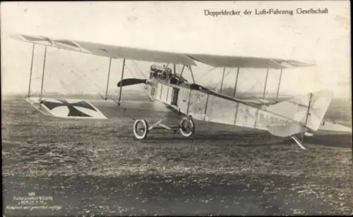 Ak Flugzeug, Doppeldecker der Luft-Fahrzeug Gesellschaft, Sanke 415