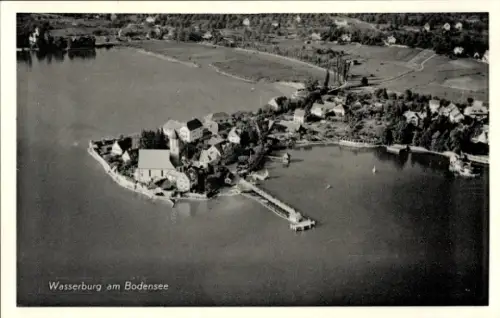 Ak Wasserburg am Bodensee Schwaben, Fliegeraufnahme