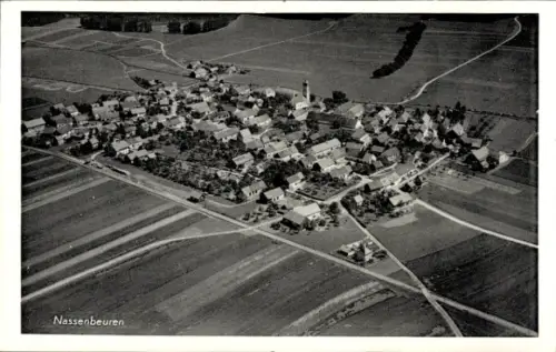 Ak Nassenbeuren Mindelheim im Unterallgäu, Fliegeraufnahme