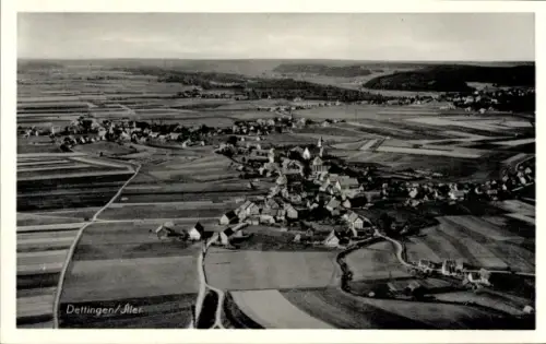 Ak Dettingen an der Iller Oberschwaben, Fliegeraufnahme