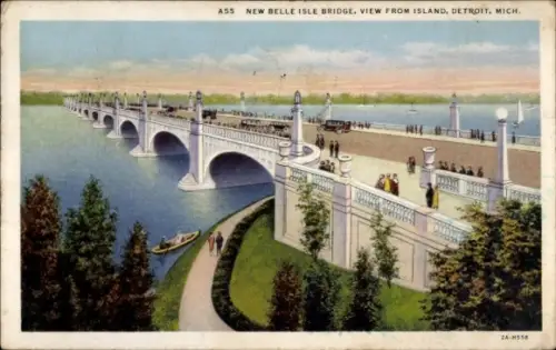 Ak Detroit Michigan USA, Belle Isle Bridge