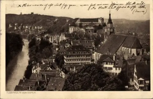 Ak Tübingen am Neckar Baden Württemberg, Ortschaft mit Flusspartie 