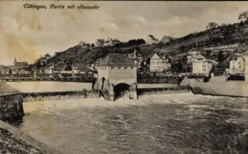 Ak Tübingen am Neckar, Stauwehr