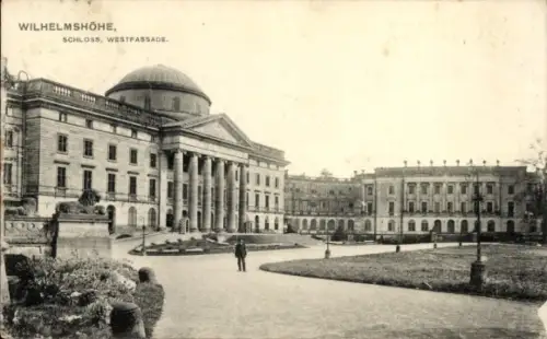 Ak Bad Wilhelmshöhe Kassel in Hessen, Schloss, Westfassade