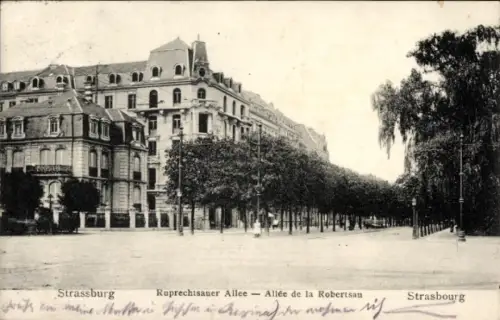 Ak Strasbourg Straßburg Elsass Bas Rhin, Ruprechtsauer Allee