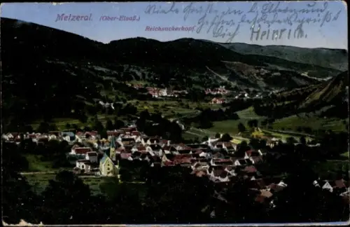 Ak Metzeral Elsass Haut Rhin, Blick auf den Ort, Reichsackerkopf