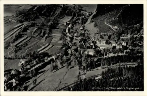 Ak Wallendorf Lichte in Thüringen, Fliegeraufnahme