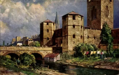 Ak Sendling München, Sendlingertor, München, Alt-München, Tortürme, Stadtmauer, Brücke