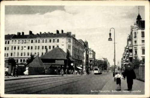 Ak Berlin Neukölln, Bahnhof Hermannstraße