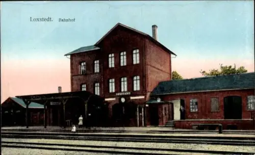 Ak Loxstedt in Niedersachsen, Bahnhof, Gleisseite
