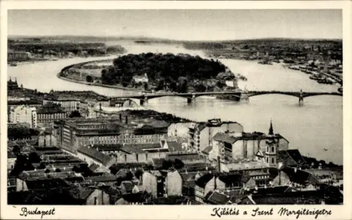 Ak Budapest Ungarn, Kilatas a Szent Margitszigetre