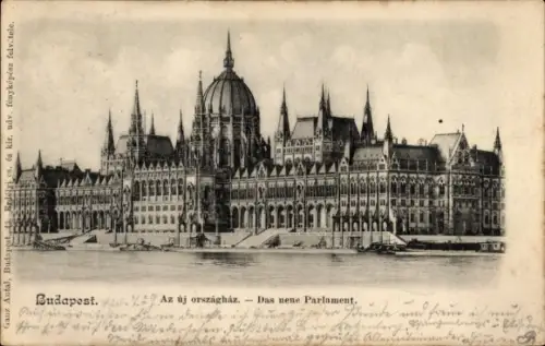Ak Belváros Lipótváros Leopoldstadt Budapest Ungarn,  Az új országház, Das neue Parlament