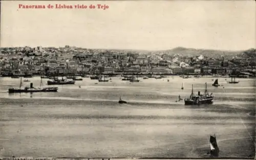 Ak Lisboa Lissabon Portugal, Panorama von  Blick vom Tejo