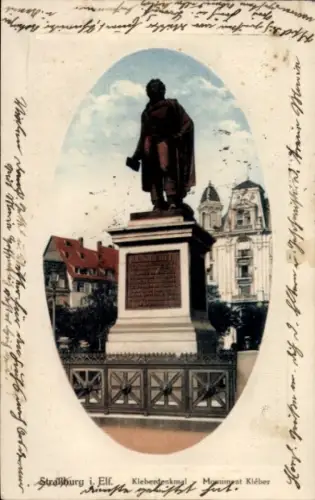 Ak Strasbourg Straßburg Elsass Bas Rhin,  Kleberdenkmal, Monument Kléber