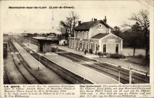 Ak Montoire sur le Loir Loir-et-Cher, Bahnhof
