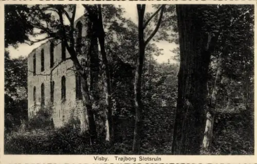 Ak Visby Wisby Schweden,  Trøjborg Slotsruin