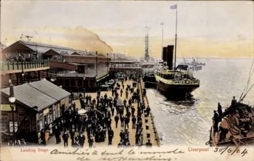 Ak Liverpool Merseyside England, Landungssteg, Liverpool