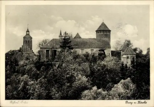 Ak Reszel Rössel Ostpreußen, Burg, Kirche