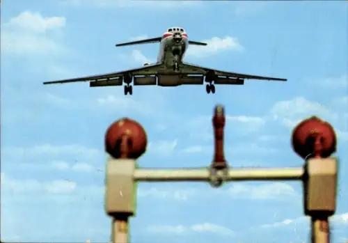 Ak Deutsches Passagierflugzeug Tupolew TU 134, Interflug