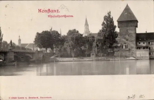 Ak Konstanz am Bodensee, Rheintorturm