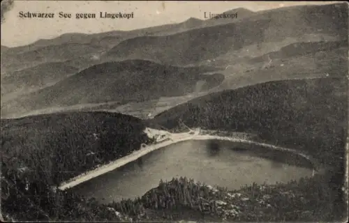 Ak Orbey Urbeis Elsass Haut Rhin, Lac Noir, Schwarzer See,  Lingekopf