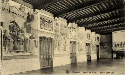 Ak Douai Nord,  Hôtel de Ville (Rathaus), Salle Gothique (Gotischer Saal)