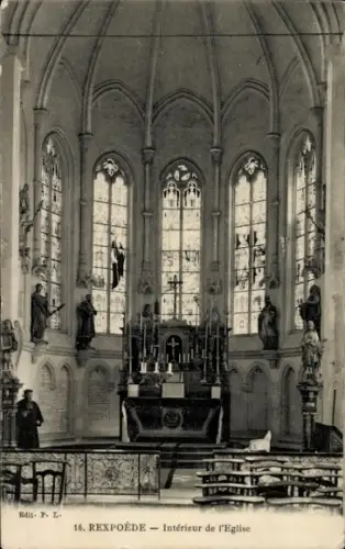 CPA Rexpoëde Nord, Intérieur de l'Eglise