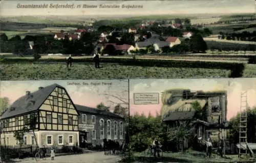 Ak Seifersdorf Großschirma in Sachsen, Gesamtansicht  15 Minuten Bahnstation Großschirma, Gasthau