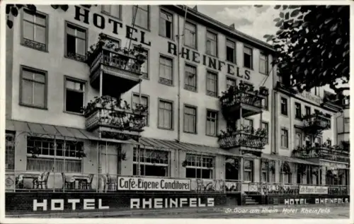 Ak St. Goar am Rhein, Hotel Rheinfels, Cafe-Eigene Conditorei, St. Goar am Rhein