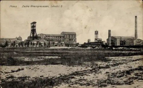 Ak Moers am Niederrhein, Zeche Rheinpreussen, Schacht 5