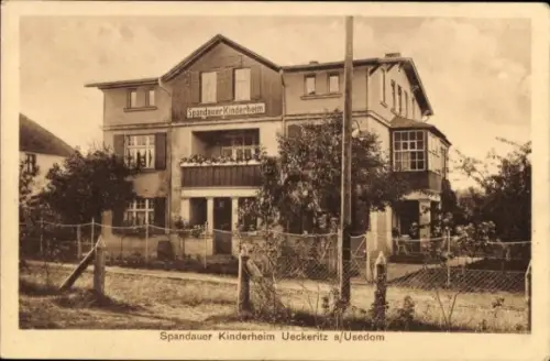 Ak Ostseebad Ückeritz auf Usedom, Spandauer Kinderheim