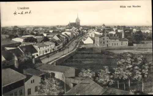 Ak Insel Usedom, Ortsübersicht von Norden