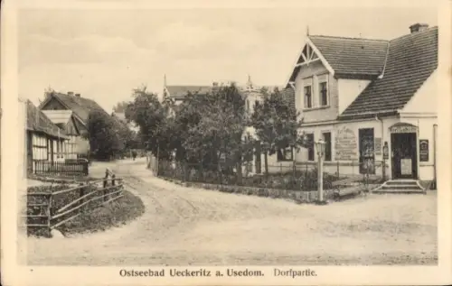 Ak Ostseebad Ückeritz auf Usedom, Dorfidyll, Restaurant