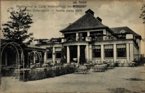 Ak Hansestadt Bremen, Osterdeich, Restaurant und Café Wehrschloss