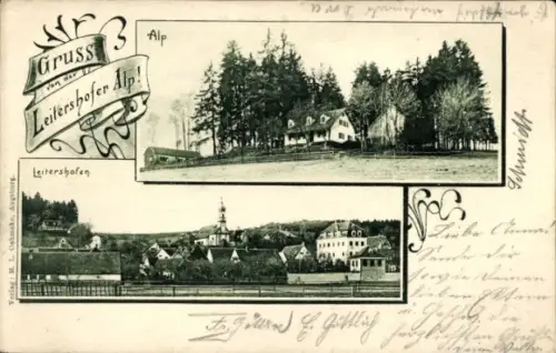 Ak Leitershofen Stadtbergen in Schwaben, Stadtblick, Alp
