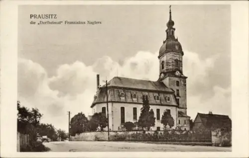 Ak Prausitz Hirschstein in Sachsen, Kirche